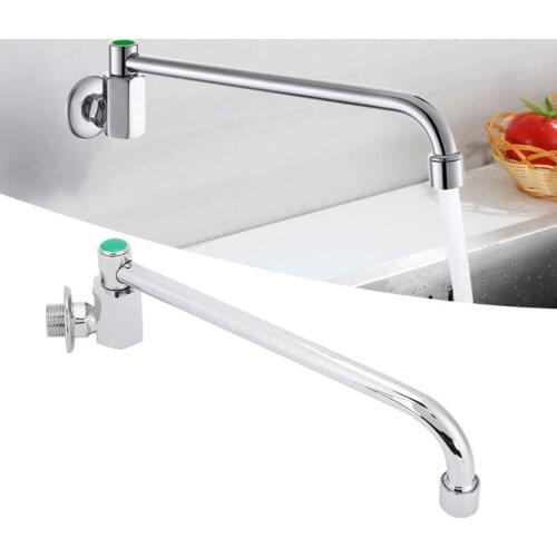 Robinet lavabo salle de bain sink faucet Copper Alloy Silver Wall&#8209 Mounted 360 Degree Rotating Faucet