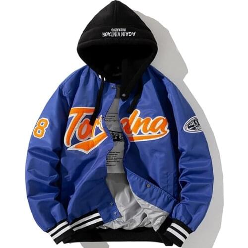 Baseball Thin jacket Men Streetwear Harajuku 2021 Mens Letter Embroidery Hip Hop Jackets Casual Outwear hooded Pilot Jacket