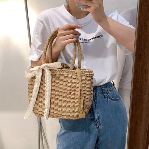 Соломенная сумка Summer Travel Woven Shoulder Bags Handmade Rattan Beach Female Handbags Large Capacity Tote Bags 2021 New Bolsa