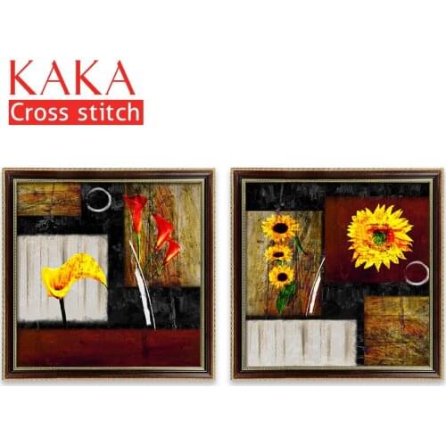 Cross stitch kits,Embroidery needlework sets with printed pattern,11CT-canvas for Home Decor Painting,Flowers Full NCKF143