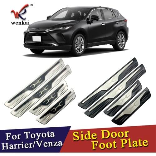 For Toyota Harrier Venza 2020 2021 Side Door Sill Scuff Plate Guard Pedal Threshold Step Protector Trim Cover Car Accessories