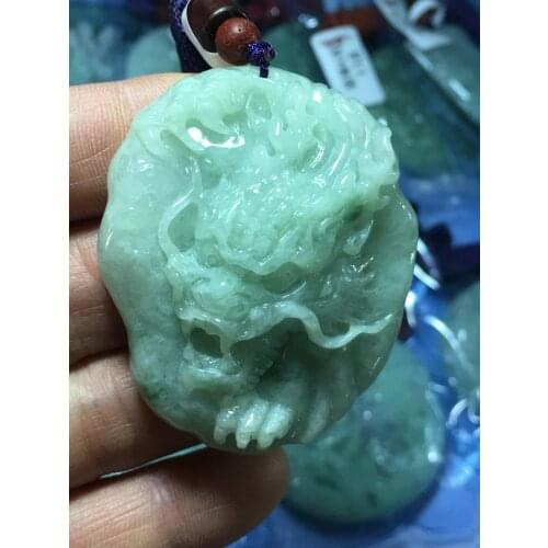 Natural Myanmar jade grade A Hand-Carved dragon green jade pendant jade necklace men pendants jewelry jade necklaces