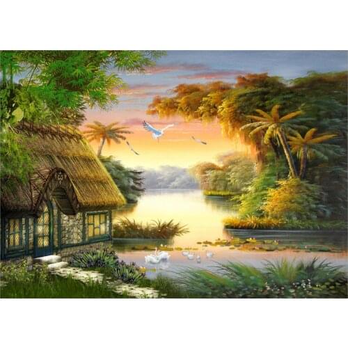 New Embroidery Counted Cross Stitch Kits Needlework - Crafts 14 ct DMC DIY Arts Handmade Decor -Scenery A
