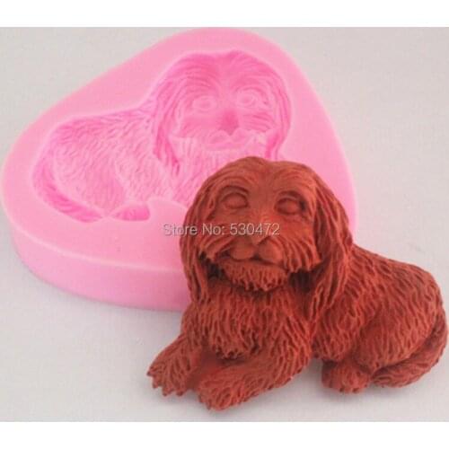 Wholesale/retal ,free shipping, 1 pcs dog silicone cake mold / fondant tool /chocolate mold FM