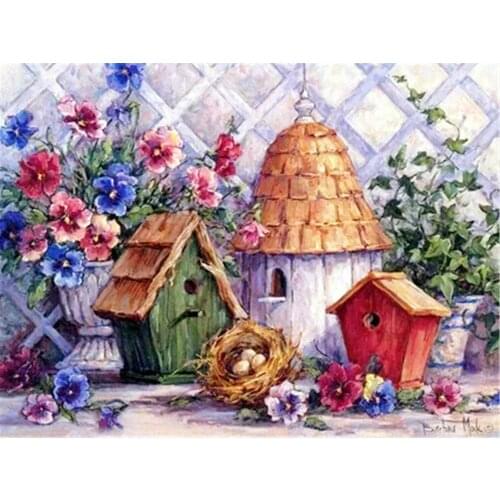 Landscape House Printed Canvas 11CT Cross-Stitch Full Kit Embroidery DMC Threads Painting Needlework Craft Wholesale