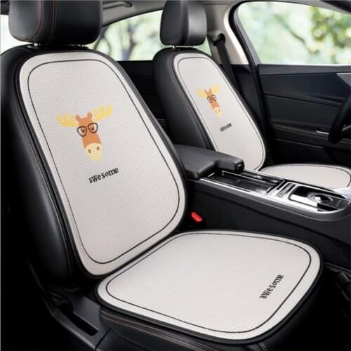 New Hot Sale Summer Four Seasons Universal Cartoon Deer 3D Breathable Mesh Five-seats Car Interior Seat Cushion Decoration