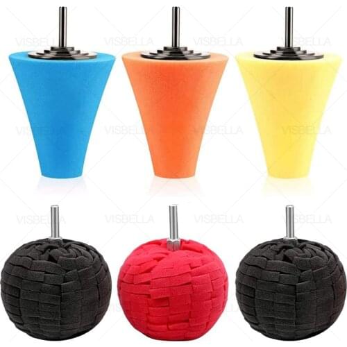 Car Wheel Polishing Sponge Pad Hub Polishing Kits Buffing Shank Sponge for Auto Headlight Body Electric Drill Polisher Refurbish