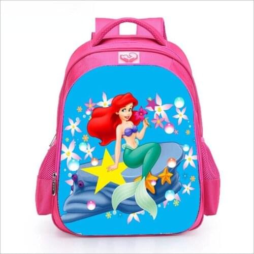 The Little Mermaid Backpack New Pink Princess Kids School Bag Primary Girls Schoolbag Book Bags for Teen Girls mochila Bolsa