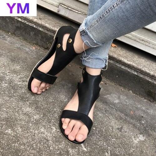 Fashion Summer Round Toe Flat Heel Solid Womens Sandals Cross Tied Dress Shoes Zapatos De Mujer Sadalias Feminina Gladiator