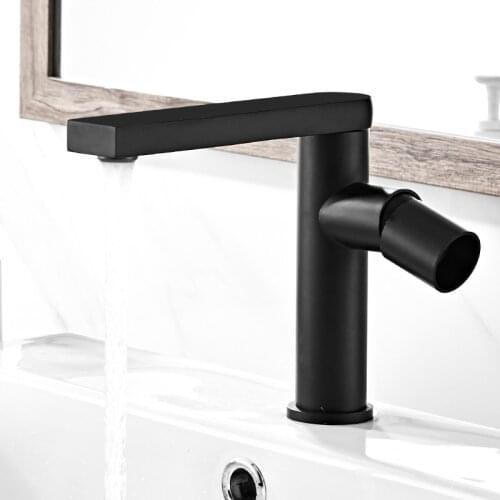Basin Faucet Bathroom single lever hot and cold Brass water Mixer Tap Matte Black Rotation Basin Water Sink Mixer crane