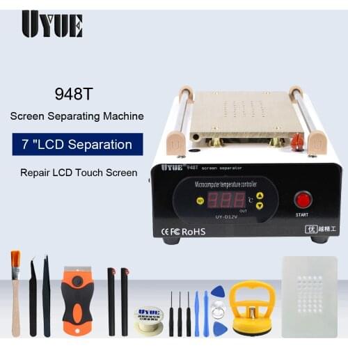 UYUE 948T 7 Inch Preheat Separator LCD Touch Screen Separator Machine Built-in Vacuum Pump Split Screen Machine Heating Platform