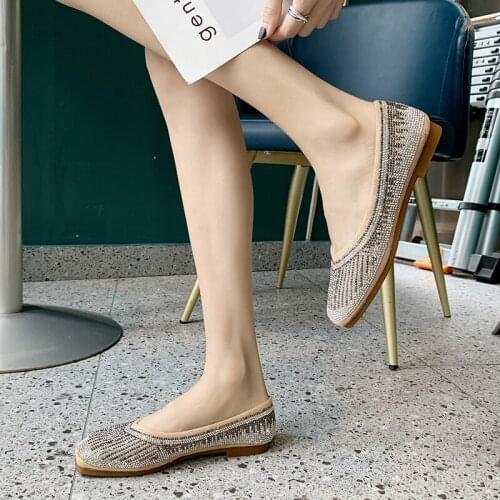 Rhinestone classic wild fresh sweet beauty shoes spring new female fashion belt elegant single shoes non-slip matching U25-25