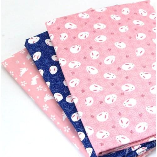 Syunss,Cake Rabbit 3Style Printed Cotton Fabric DIY Tissue Patchwork Telas Sewing Baby Toy Bedding Quilt Tecido Tilda The Cloth