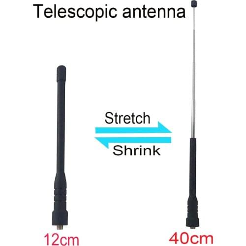 New Radio accessories high-gain telescopic antenna 12cm shrink stretched 40cm for baofeng walkie talkie UV-5R UV-82 9Rplus 10R