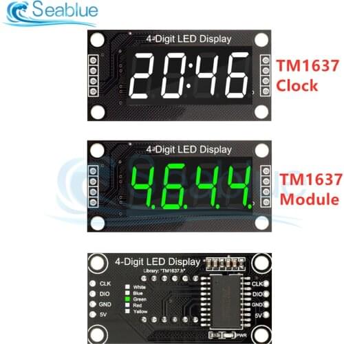 TM1637 0.36" 0.36 Inch 7 Segments Digital Display Tube 4-Digit Clock LED Module Board For Arduino Red Green Blue Yellow White