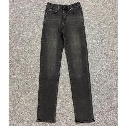Ultra-high Waist Elasticity Is Thin, Slits, Small Straight Women Jeans