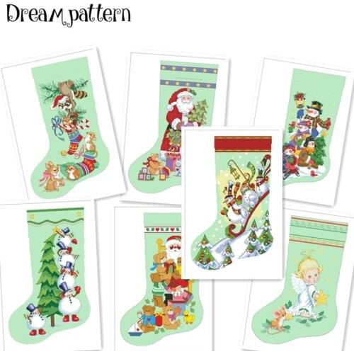 Yuletide bears cross stitch kit flowers 18ct 14ct 11ct cotton silk thread white fabric embroidery DIY handmade needlework