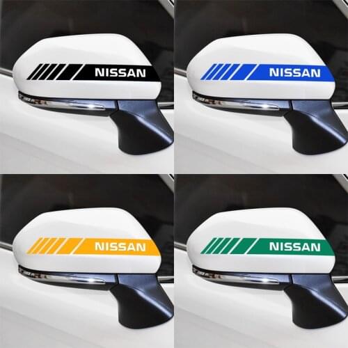 1 Pair 20*2cm Car Rear View Mirror Reflective Sticker Rearview Mirror Side Decal Stripe Vinyl for Nissan Qashqai Murano JUKE