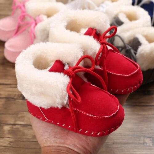 Winter Baby Bow-knot Warm Toddler Shoes Plush Non-slip Newborn Girls Boys Snow Boots Lightweight Baby Shoes Kid Gifts