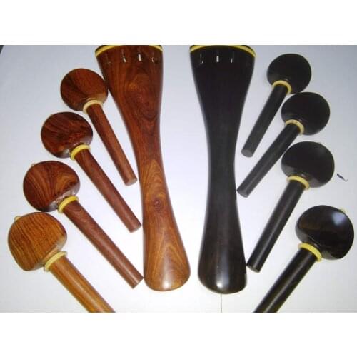 1 Set Rose wood Cello parts and 1 set ebony Cello fitting all 4/4