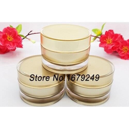 10g/10ml Golden colour Cream Jar,Acrylic Cosmetic Container, Makeup Sub-bottling,Sample Cream Canister200pcs/lot