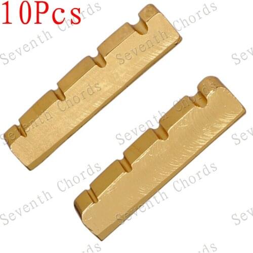 10 Pcs Brass Bass Nut for 4 String Electric Bass Guitar / Size:42 x 6 x 9-8mm and 38 x 6 x 9-8mm choose