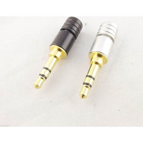 10pcs Copper Gold Plated 3.5mm Stereo 3 Pole Male Plug Soldering Connector Adapter