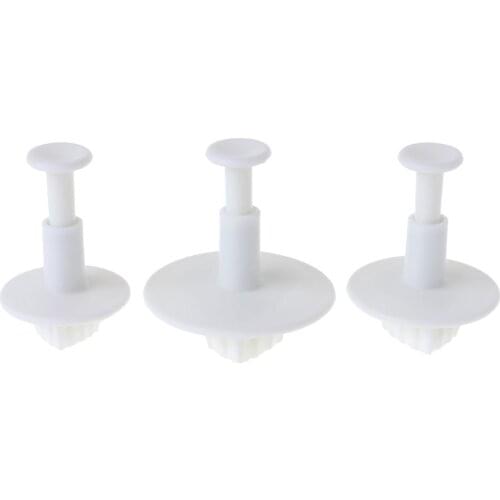 3pcs Rose Leaf Leaves Plunger Cutter Set Cake Fondant Decorating Sugarcraft Mold W0YD
