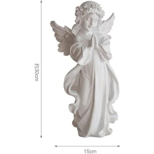 30CM Resin Crafts Praying Angel Girl Home Living Room Study Decoration Statue