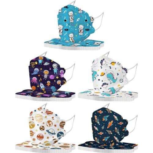 50pcs Children Mascararillas Outdoor Dinosaur Prints Mask Anti-fog Non-woven Fabric 4ply Kids Masks Halloween Cosplay Masque