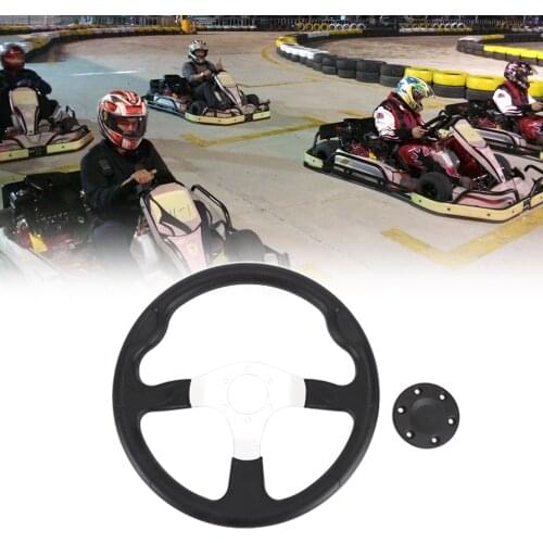 Areyourshop 350mm Go Kart Steering Wheel Racing Off road Sport Cart Part Accessories PU alloy