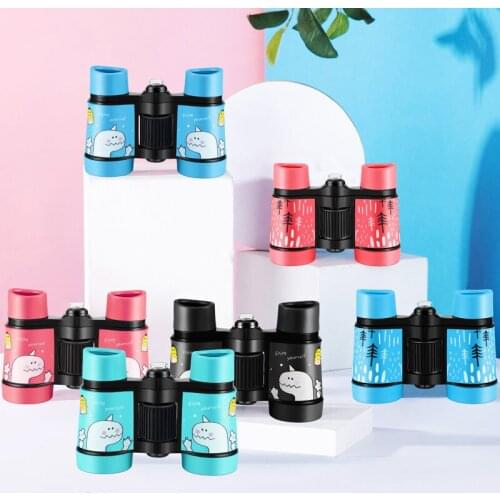 Binoculars HD 11x8.5cm Telescope ABS Children Colorful Telescope Fixed Zoom Anti-skid Portable Field glasses Gifts for Children
