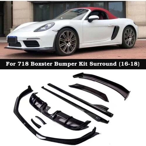 BYMTM Style Carbon fiber Front lip air outlet Rear Diffuser Side skirts Bumper Accessories For Porsche 718 Boxster
