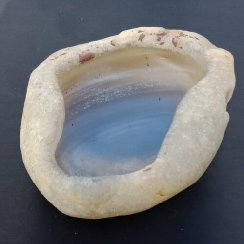 Dhxyzb 300-400g Natural Agate bowl stone furnishing articles container Healing Reiki energy Quartz crystal mineral home decor