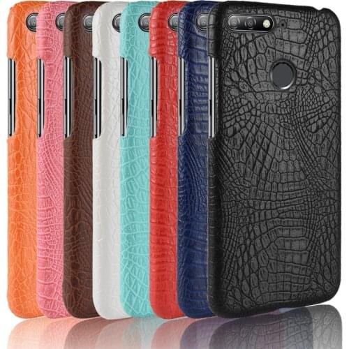 Huawei Honor 7C 5.7" AUM L41 Case Crocodile Pattern Hard PC+PU Leather Back Cover Case for Huawei Honor7C AUM-L41 Russia Version