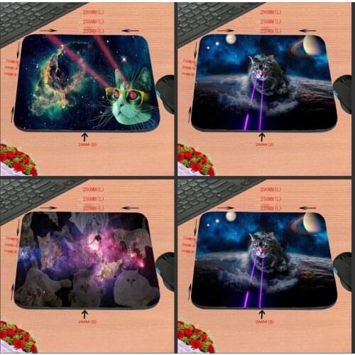 Color Space Cat In Acoustic Artistic Personality Customization , Hd Antiskid Rectangular Computer Mouse Pad, Decorate Your Desk