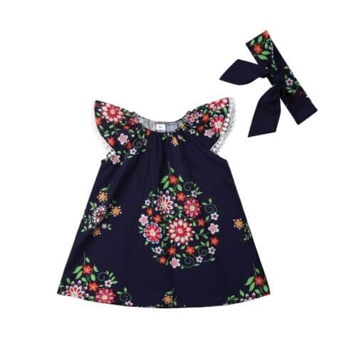 Baby Clothes Newborn Kid Baby Girls Floral Pageant Party Princess Tutu Dress Sundress Clothes Size 2-6Y