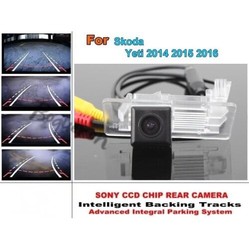 For Skoda Yeti 2014 2015 2016 Car Intelligent Parking Tracks Camera / HD Back up Dynamic Tragectory Camera / Rear View Camera