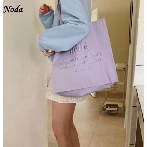 Women Canvas Shopping Bag BABE Letters Print Female Cotton Cloth Shoulder Bag Eco Handbag Tote Reusable Grocery Shopper Bags