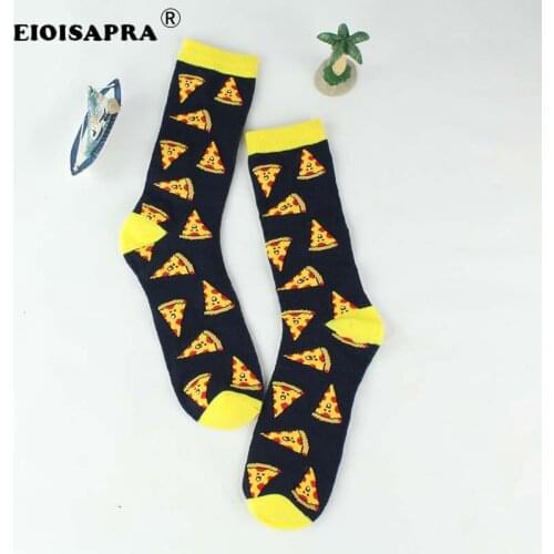 [EIOISAPRA]Cartoon Pizza Harajuku Socks Japanese Sushi Hip Hop Yellow Funny Socks Women Creative Lovely Sokken Calcetines Mujer