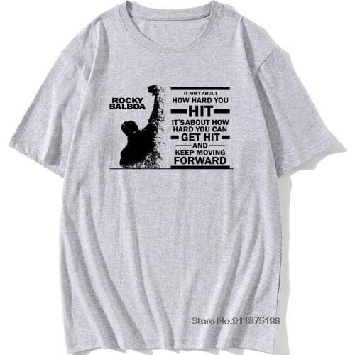 Graphicer Men Tshirt Cotton Boxer ROCKY BALBOA Tops Tees Old Letter Fun T Shirt Humorous Fighter Club Group T-shirt Custom