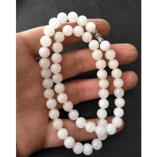Chinese exquisite white jade necklace