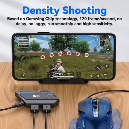 Mobile Game Keyboard and mouse converter for Android and iOS (below iOS13.3) Phone bluetooth connection, Spray control function