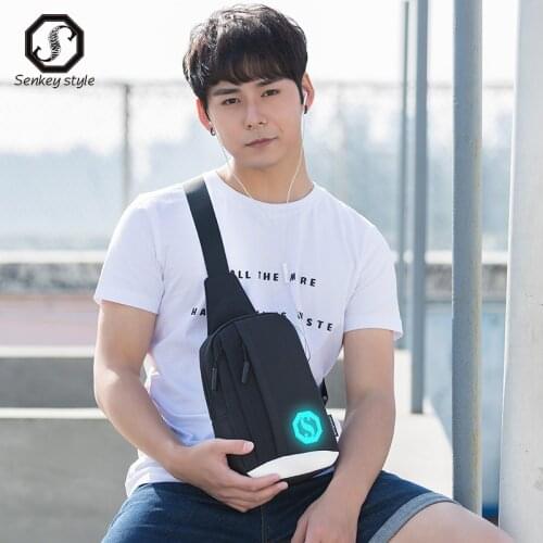 SENKEY Men Shoulder Bags boy Crossbody Bags for Men Fashion male Chest Bag School bag Oxford Waterproof Travel Messengers Bag