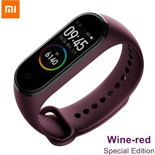 Xiaomi Mi Band 4 Wine-red Limited Edition Color Original Wrist Strap TPU Bracelet for Xiaomi Miband 3 4 NFC Smart Wristband