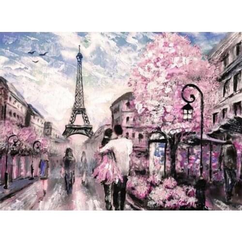 Full Square/Round Drill 5D DIY Diamond Painting"Cherry Blossom Tower"3D Diamond Embroidery Cross Stitch Home Decor