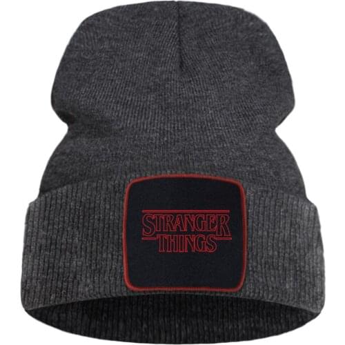 Stranger Things Letter Fashion Thick Hat Unisex Foldable Creative Hats Wool Outdoor Casual Knitted Cap Warm Thick Beanie Caps