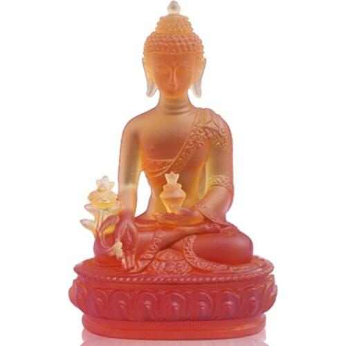 OPENING OF MEDICINE GURU BUDDHA GLASS ORNAMENTS LIVING ROOM ENTRANCE BY PHARMACISTS BUDDHA RESIN ORNAMENTS CRAFTS HOME