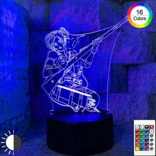 3D Anime Luminary Led Lamp Attack on Titan Night Lights Bedroom Decor 16 Color Conversion Remote Control Childrens Lights Gifts
