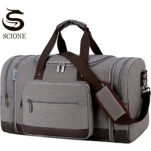 Men Expandable Large Capacity Travel Duffle Bag Male Canvas Luggage Bags High Quality Weekend Handbag Casual Sports Bag XA16M